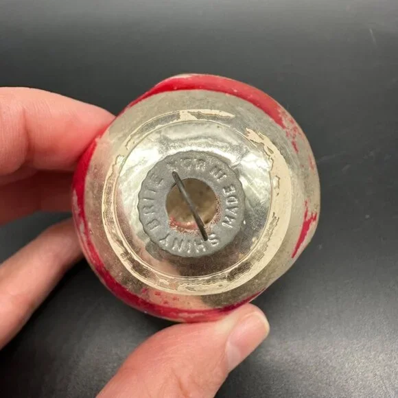 Vintage Shiny Brite Christmas Ornaments Mid Century Set Of 4 USA Indent Tornado - Picture 5 of 13